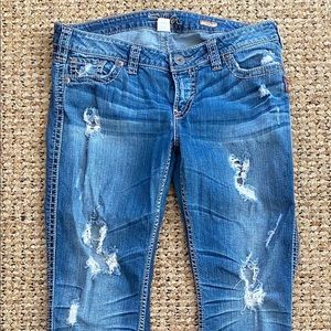 Women’s silver jeans size 34